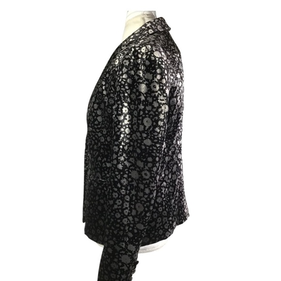 Anthropologies elevens , Lumi Velour jacket black and silver floral - Picture 4 of 7